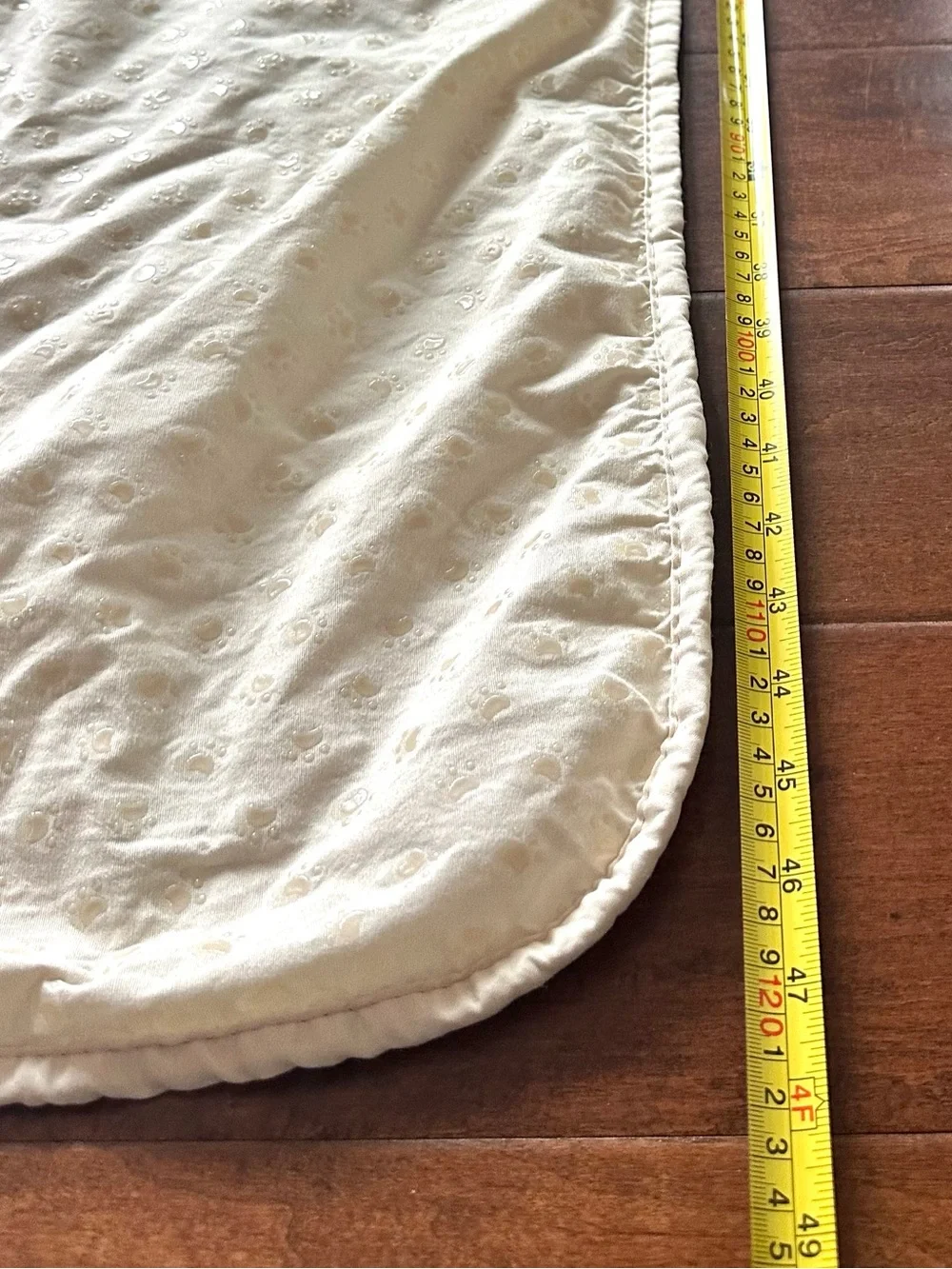 Large Quilted Pet Furniture Protector Blanket Cream Paw Print 48x75 Non-Slip